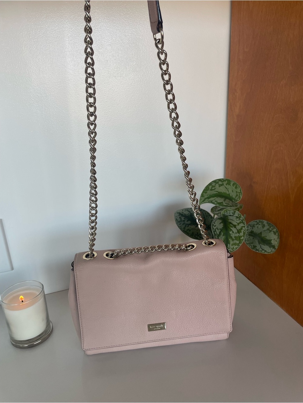 kate spade Blush Pink Pebbled Leather Chain-Handle Shoulder Bag - Picture 3 of 12